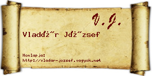 Vladár József névjegykártya
