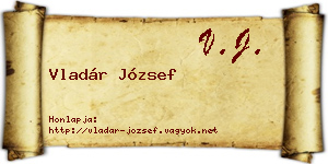 Vladár József névjegykártya